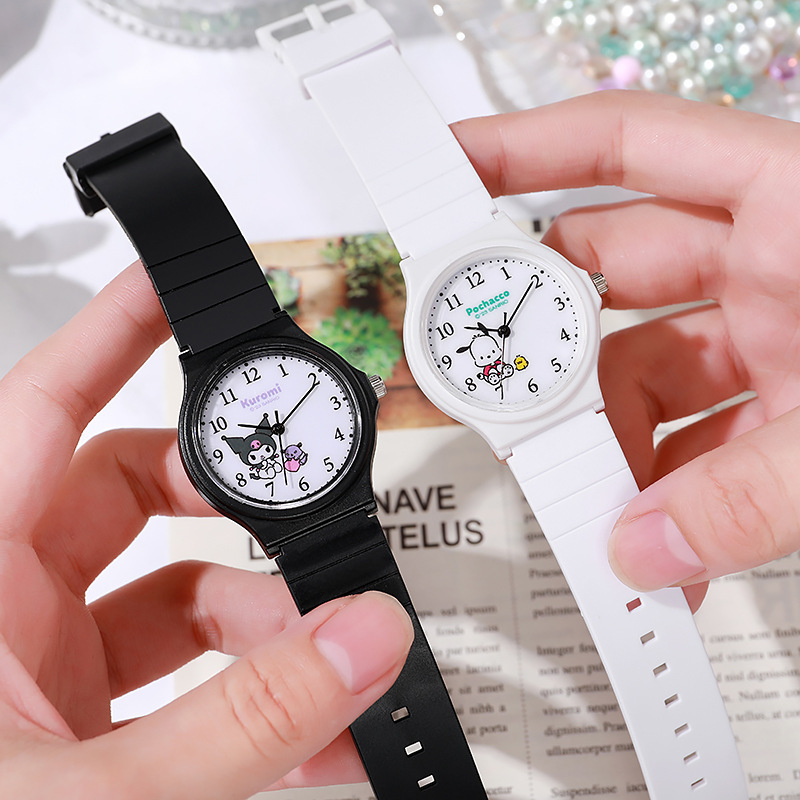 New Sanrio Cartoon Watch, Cute Children's Watch, Quartz Watch, Primary and Secondary School Student Exam Watch, Silent Pointer