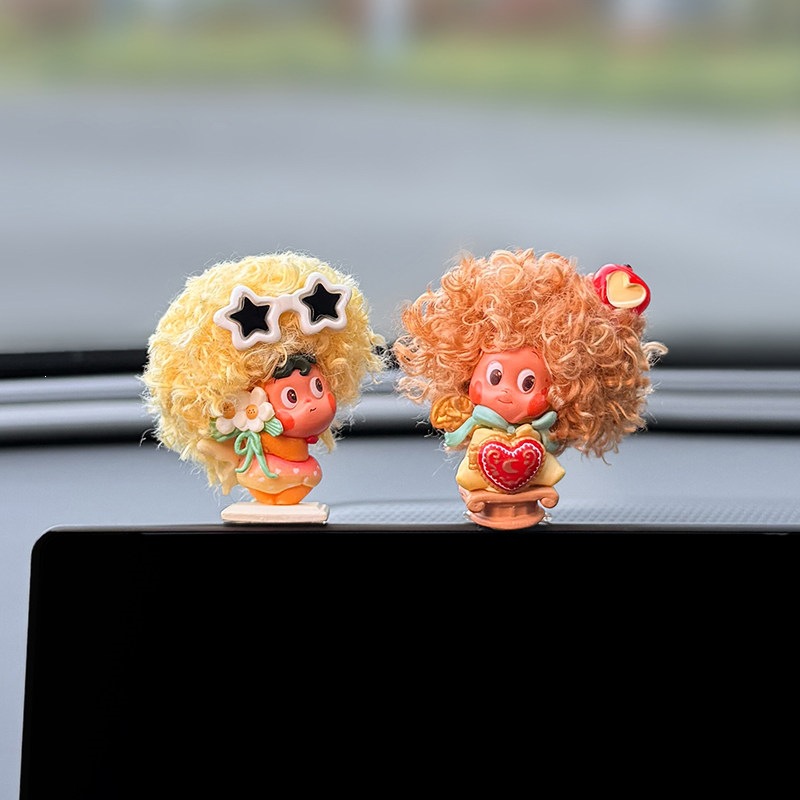 2026 New Model Star-Shaped Car Dashboard Decoration Screen Display Car Interior Decoration Cute Doll for Girls