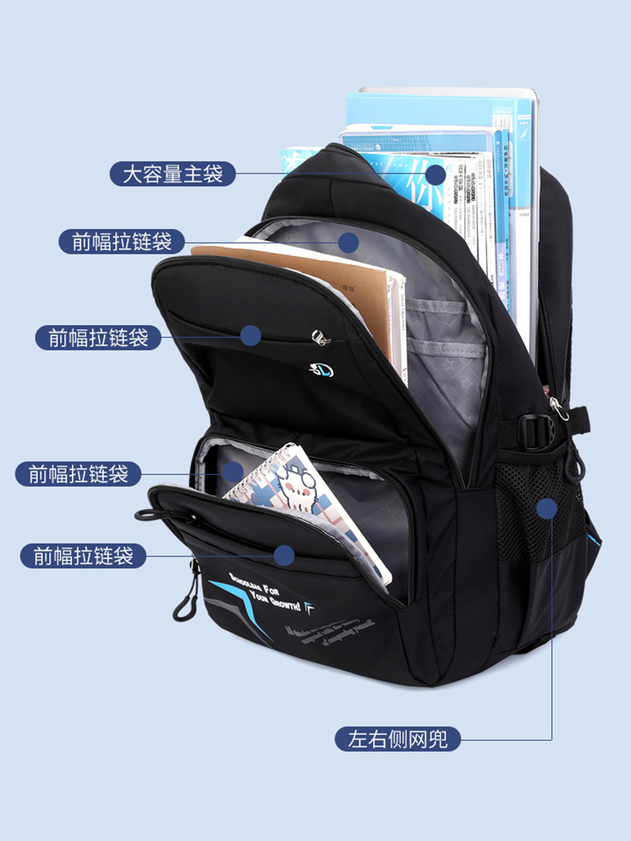 Natural Fish nuevo Grado 3 a 9 escalera escalada carro mochila Junior High School niños de gran capacidad desmontable entrega de una sola pieza