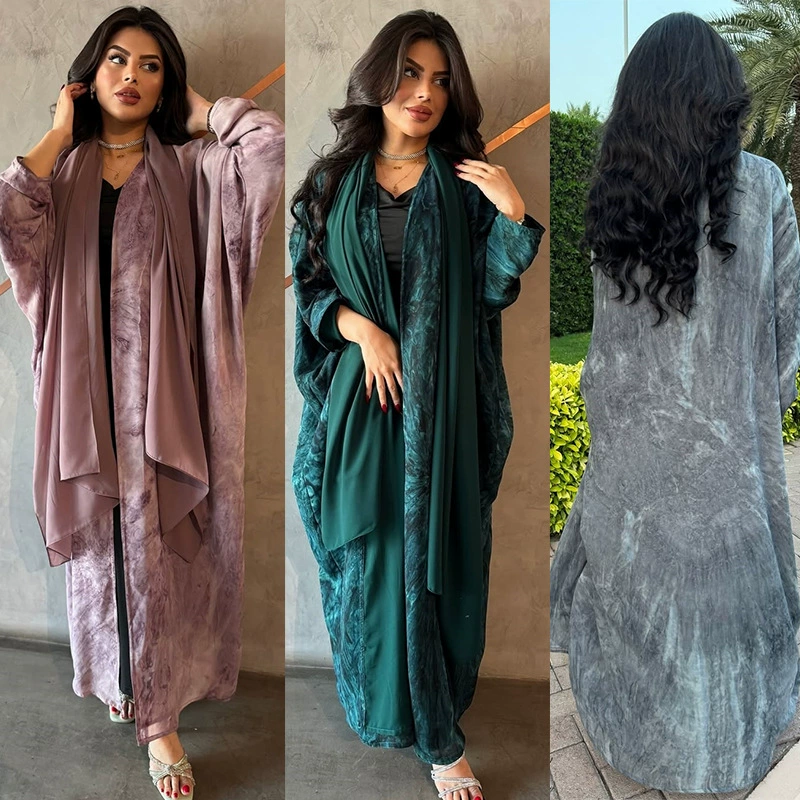П modest cardigan Abaya fashion trend printed женская одежда Ближний Восток кросс-бордер электронная коммерция горячие продажи с головным платком