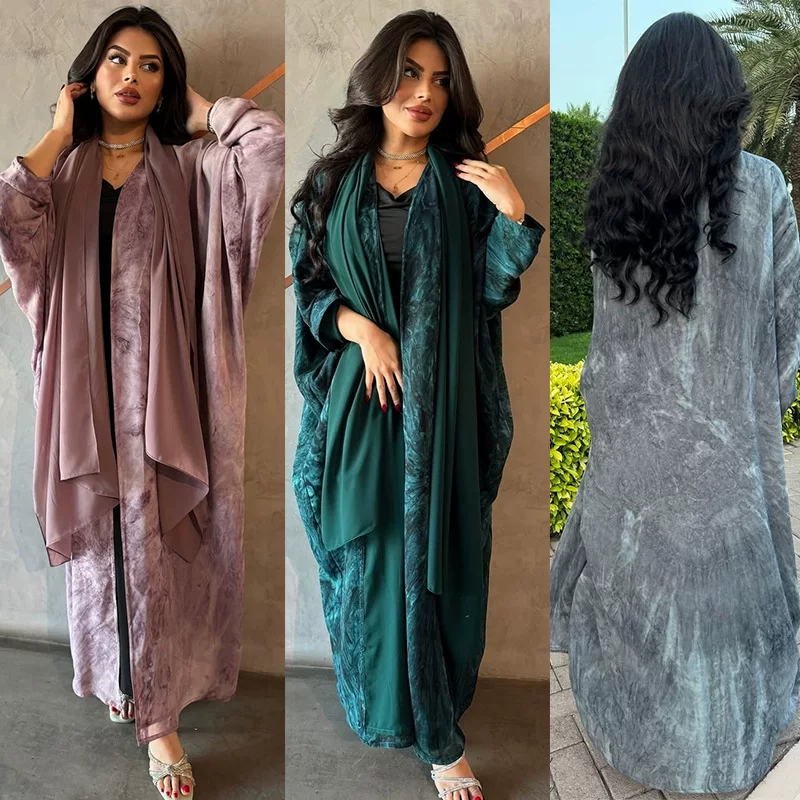 П modest cardigan Abaya fashion trend printed женская одежда Ближний Восток кросс-бордер электронная коммерция горячие продажи с головным платком