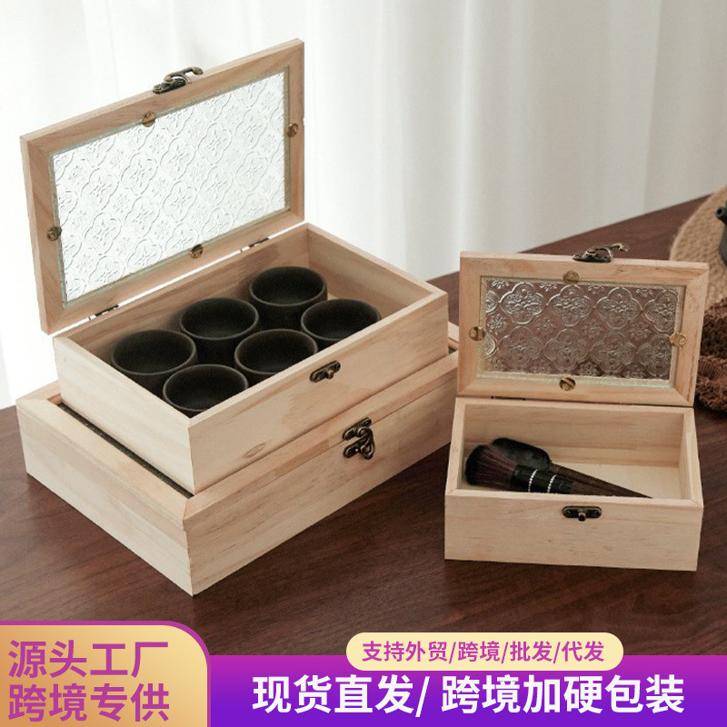 retro wooden table rectangular storage box