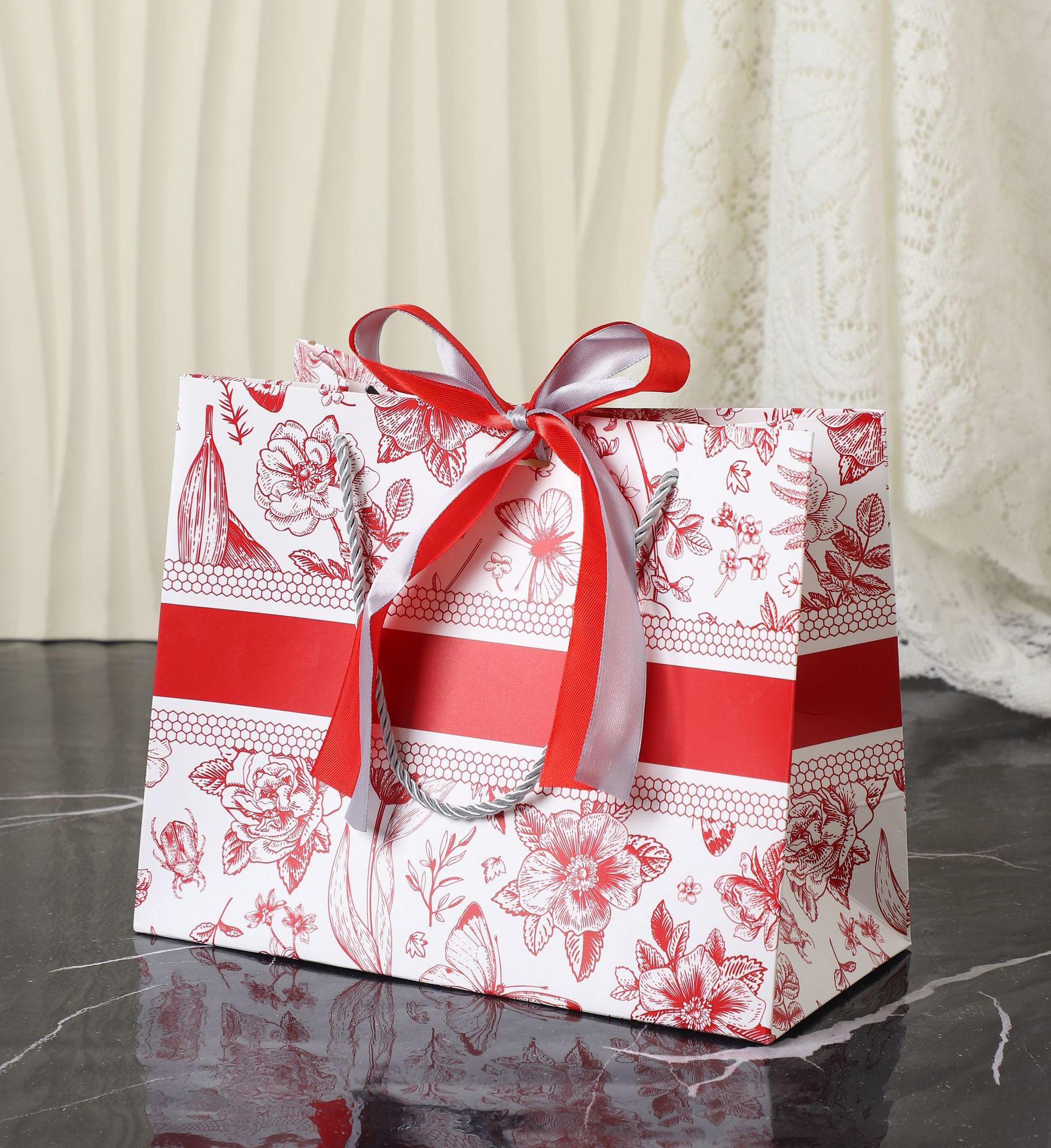 꽃 [빨간색], 흰색 판지 230g, 미니 사이즈 15*14*7