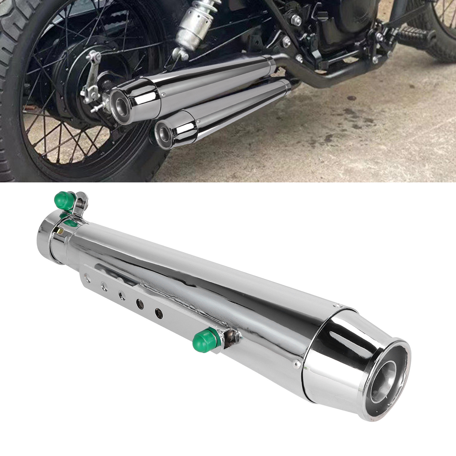 Modified Universal Exhaust Pipe Motorcycle Direct Flow Sound Pipe Tail Section Accessories Suitable for Cruiser Harley