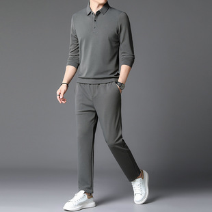 Autumn New Sports suit Men's Youth suit Fashion Trend Crewneck Cotton Sweater Casual Sweater Two-piece Set