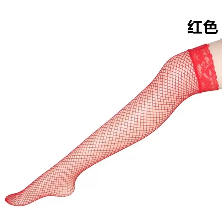 Medias de malla de fiesta de solteros, bar, club, medias de red de pesca sexy, encaje, medias de red de rodilla