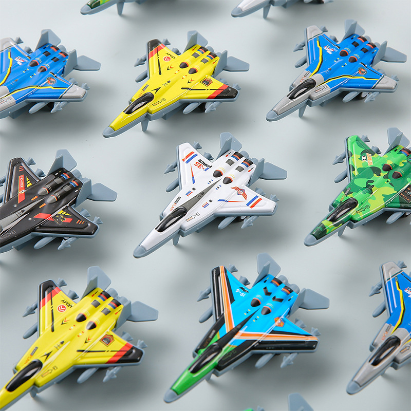 Children's Toys Pull Back Military Iron Fighter Aircraft Simulation Aircraft Model Ornaments Kindergarten Gifts Street Stalls Wholesale