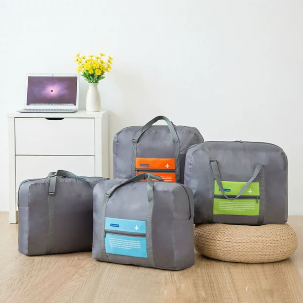 Cross-Border Korean-Style Travel Trolley Bag, Nylon Airplane Bag, Foldable Travel Storage Bag, Large Luggage Organizer Bag