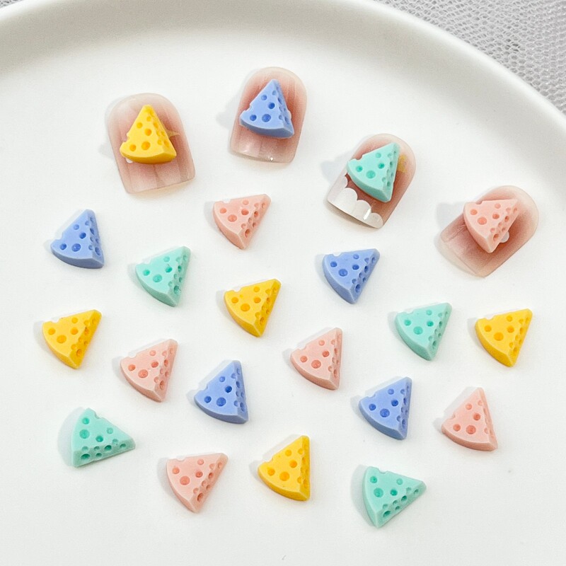 Diy Food and Play Cheese Nail Art Accessories Macaron Color Stereo Emulation Cheese Cartoon Resin Diy Wear Armor Accessories