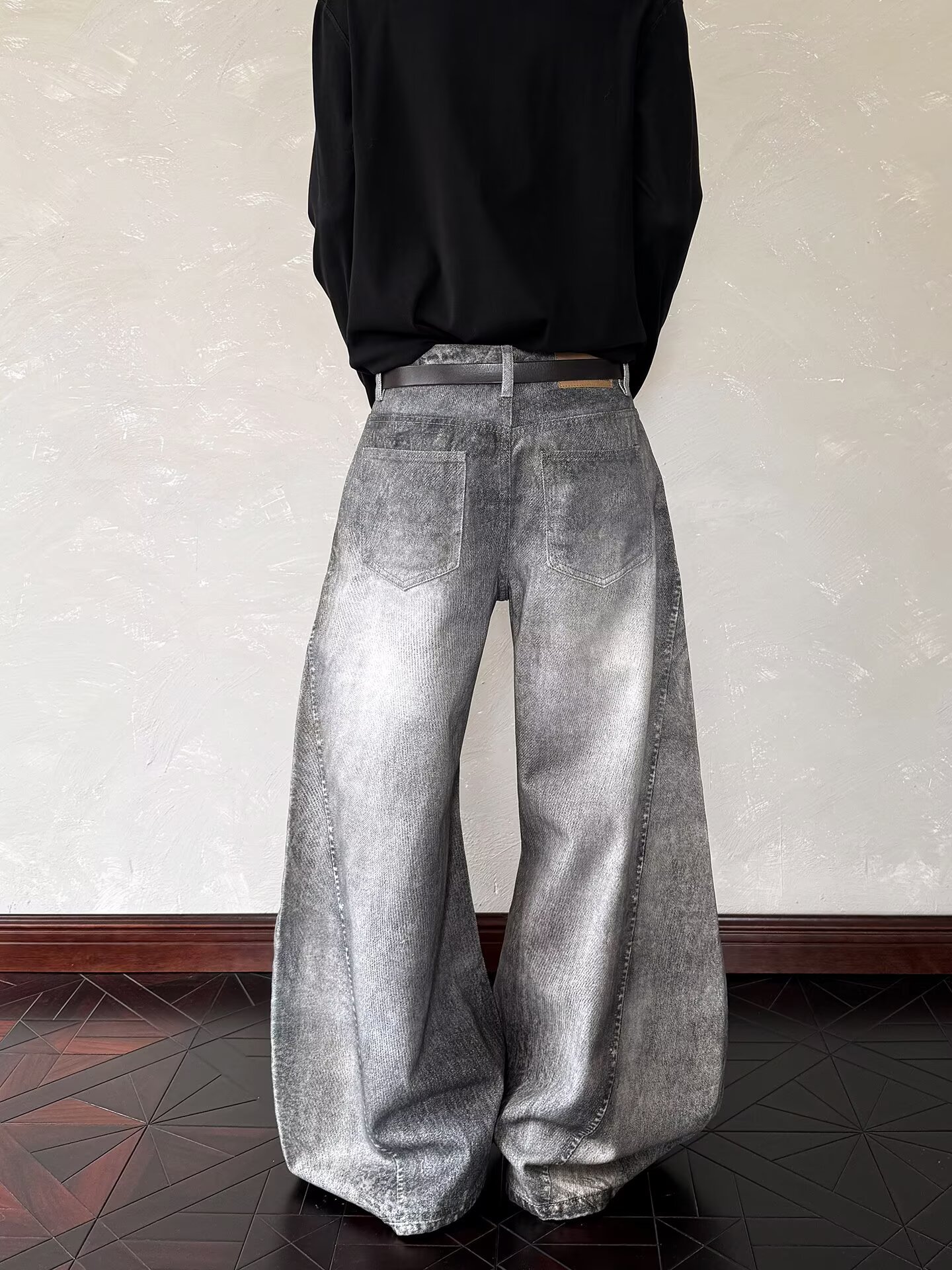 Vintage American Style Smoky Grey Bootcut Jeans For Men & Women - Relaxed Fit Retro Denim Pants​_mkmklike.com