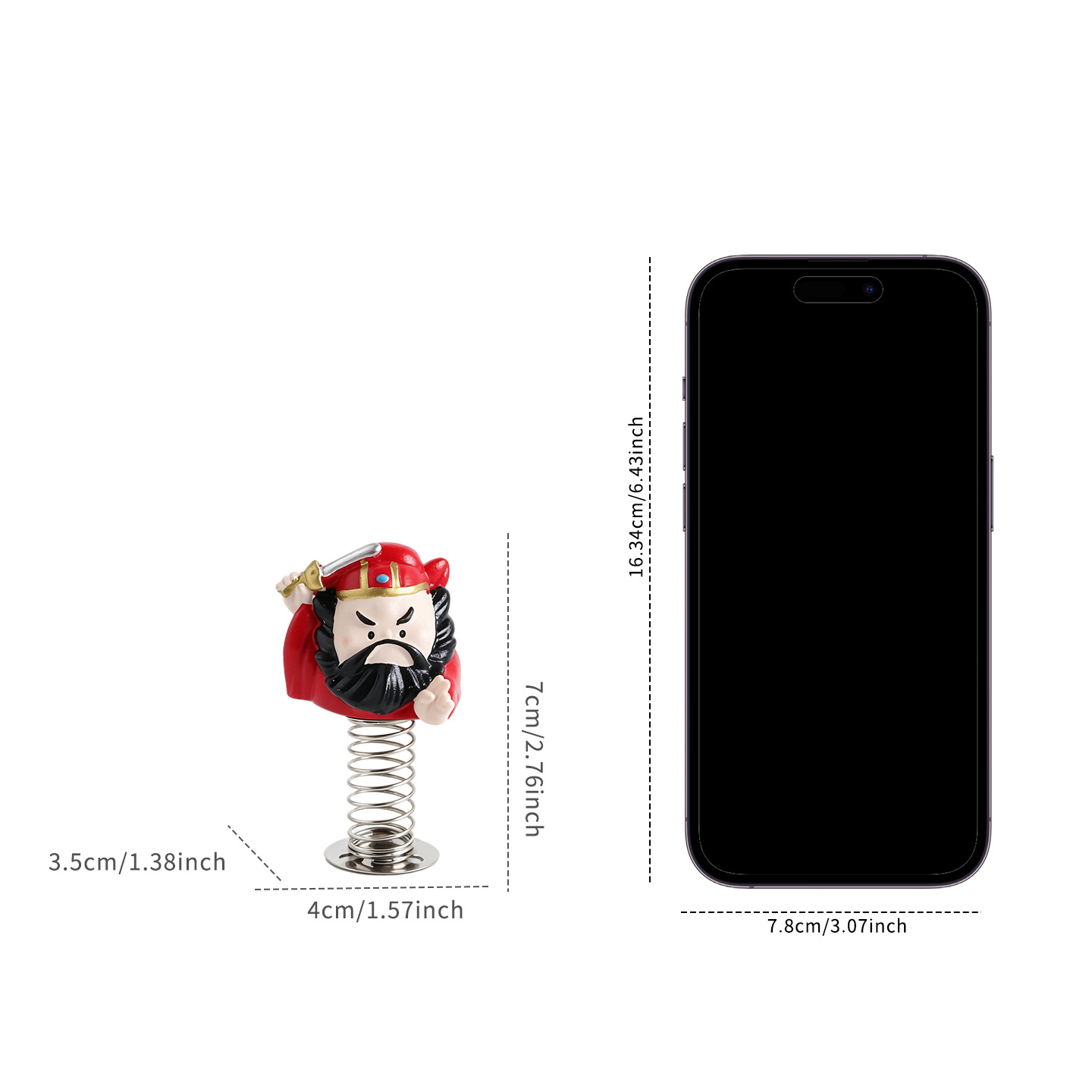 Yongguan Guan Gong spring-loaded shaking head car ornament, creative Guan Gong figurine, personalized interior and desktop decoration