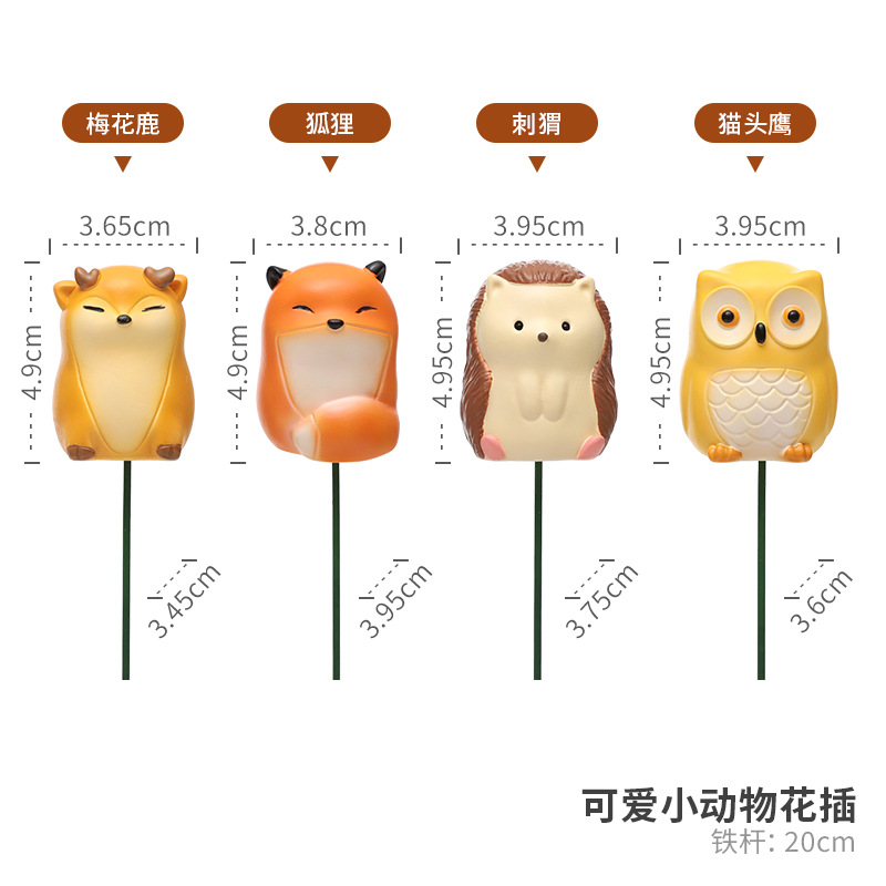 Jardinería Paisaje Dibujos animados Animales Flores Decoración Patio Maceta Decoración Accesorios para paisajismo Jardín
