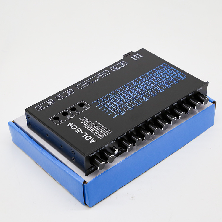 Cross-border hot sale car equalizer 9-segment equalizer car audio EQ tuning frequency division amplifier source factory Cross-border hot sale car equalizer 9-segment equalizer car audio EQ tuning frequency division amplifier source factory