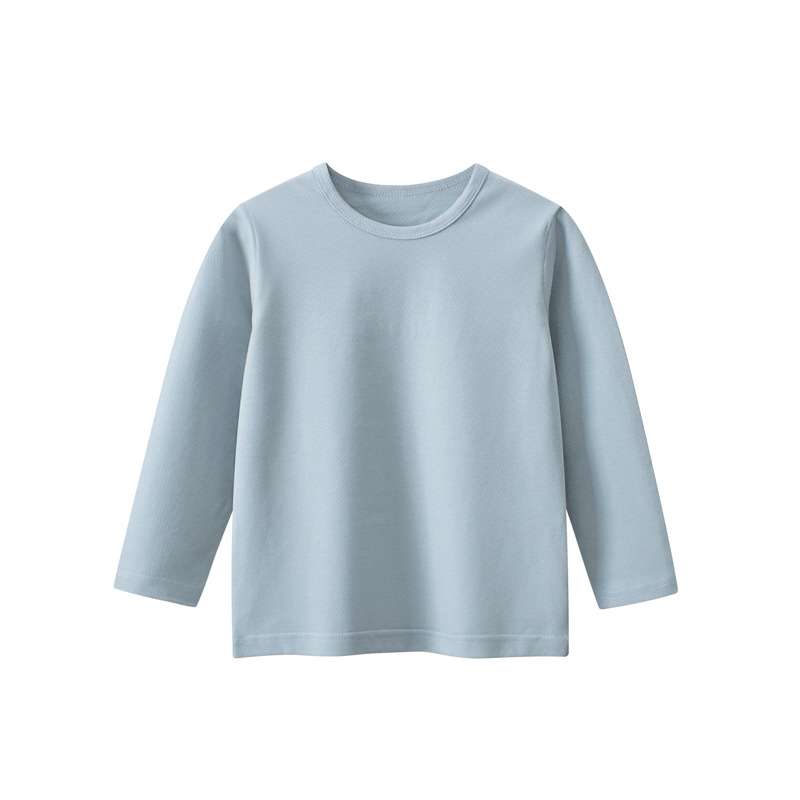 27 niños de primavera y otoño ropa para niños camisa de fondo para niños de estilo coreano color sólido Bebé Ropa para niños Camiseta de manga larga entrega de una pieza