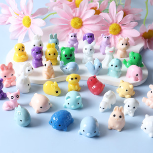 Three-Dimensional Small Animal Duck and Turtle Mixed Resin Desktop Car Ornaments DIY Jewelry Accessories Mixed Sale