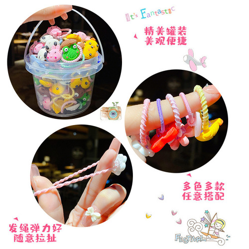 Children's hair ties cute baby hair clips small buns non-damaging elastic good quality rubber bands girls' hair accessories thumb hair rings