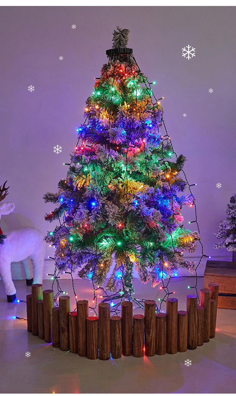 Luce circolare a LED di alta qualità per la cima dell'albero di Natale, luce a LED a bassa tensione con pentagramma, cascata, albero sospeso, stringa di luci a LED_voghion.com
