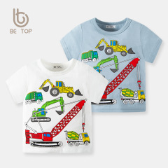 2024 New Summer Korean Style Children's Short Sleeve T-Shirt for Little Kids Pure Cotton Top Trendy Boy Manufacturer Dropshipping One Piece