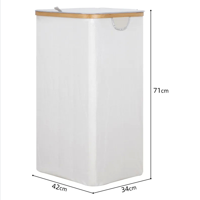 Cubo de almacenamiento de anillo de bambú Oxford tela cesta de lavandería cesta de almacenamiento de ropa sucia cesta plegable productos calientes transfronterizos