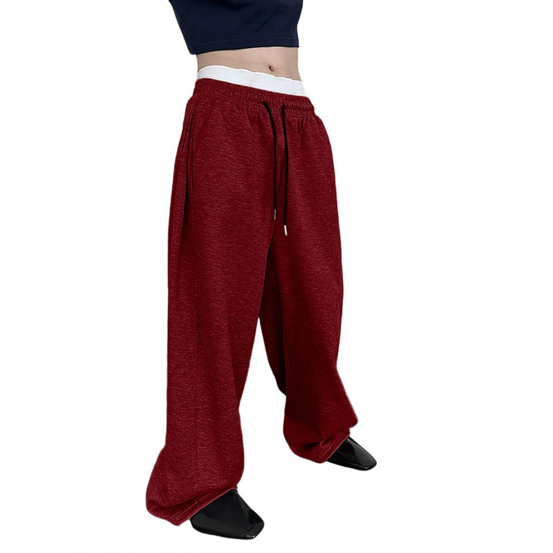 2025 ヨーロッパとアメリカの Amazon tk メンズ スウェットパンツ ウエスト巾着 ストレート ワイドレッグ ルーズ パンツ スポーツ パンツ ポケット付き|undefined
