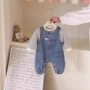 春秋条纹新款宝宝背带裤