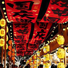 中秋节氛围商场景布置挂布条幅国庆店铺主题活动拍照打卡灯笼挂饰