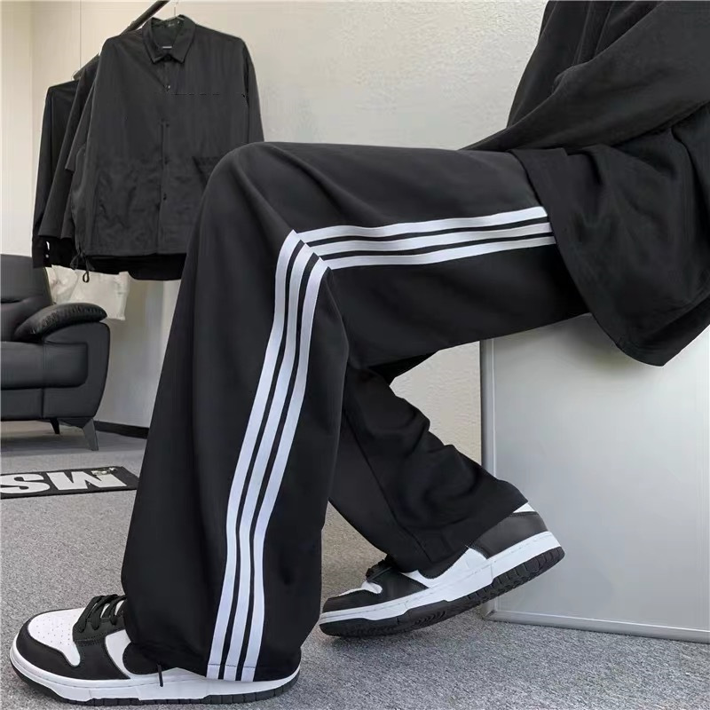 2026 Casual Striped Black Youth Slightly Elastic Long Pants Regular High-Waisted Men's Extended Length Pants Cross-Border Southeast Asia 2026 Casual Striped Black Youth Slightly Elastic Long Pants Regular High-Waisted Men's Extended Length Pants Cross-Border Southeast Asia