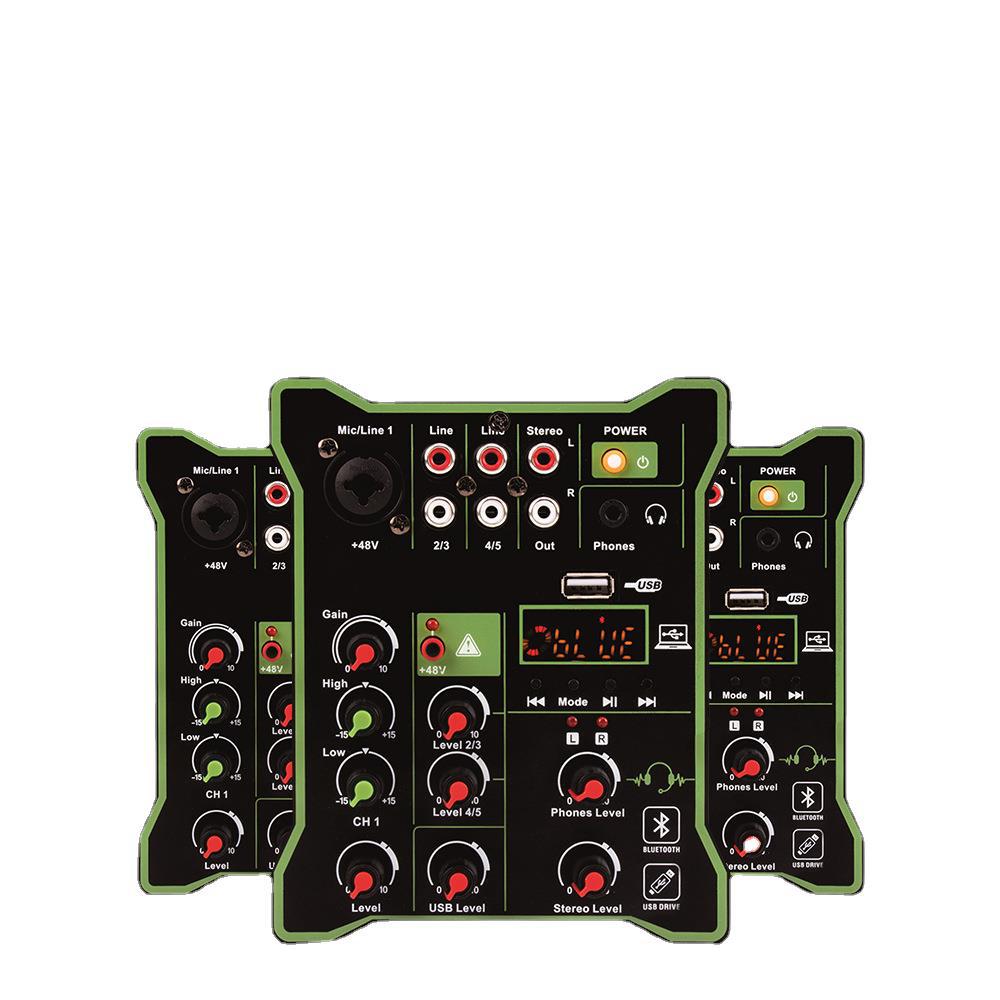 5路调音台家用电脑小型USB带直播蓝牙MP3效果 舞台DJ调音台跨境