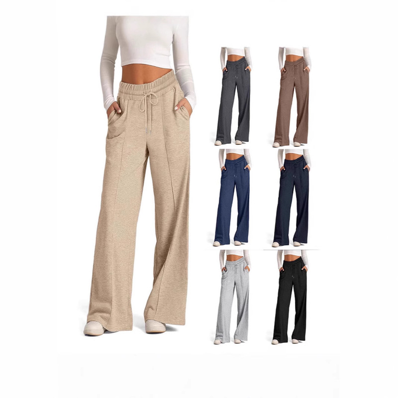 2025 Cross-Border European and American Spring and Autumn New Trendy Wide-Leg Long Pants Casual Comfortable Sports Jogging Sweatpants Wholesale from Manufacturer 2025 Cross-Border European and American Spring and Autumn New Trendy Wide-Leg Long Pants Casual Comfortable Sports Jogging Sweatpants Wholesale from Manufacturer