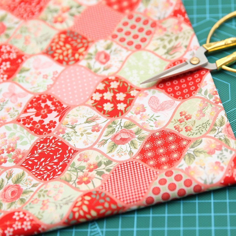 Tela de bordado hecha a mano para patchwork DIY, tela de bordado Lu, tela de bordado de moda, tela floral de algodón para punto de cruz y muñecas.