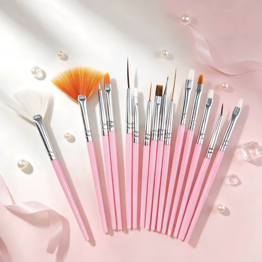 15-piece nail art pen set wholesale nail art tools double-ended dotting pen, gel painting pen, carving pen, painting brush set