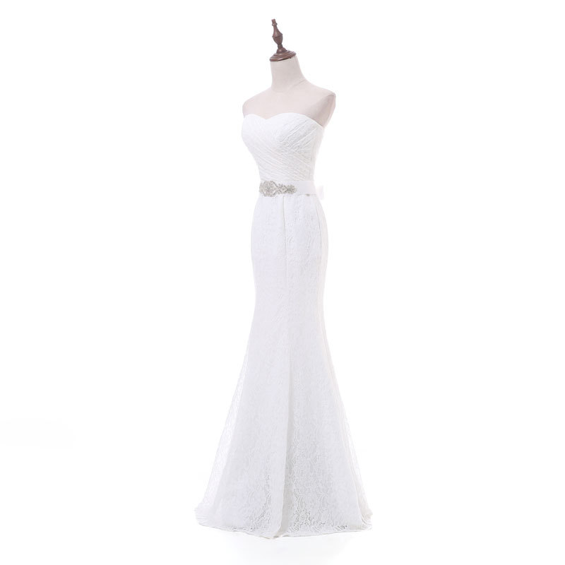 Comercio exterior de Europa y América Amazon AliExpress deseo nuevo tubo superior encaje vestido novia elegante cola pescado más tamaño personalización apoyo
