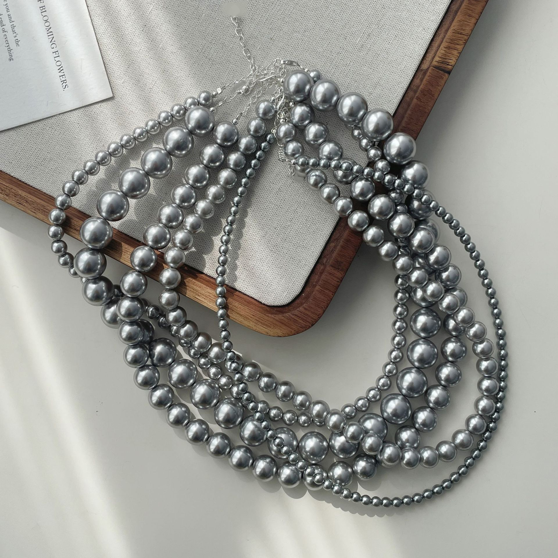 13g Weight Necklace Classification Artificial Pearls Chain Material 1 Piece Quantity Holiday, Daily Occasion 304 Stainless Steel, Artificial Pearl Material Geometric Pattern Women's Gender Beaded Design Elegant, Simple Style Style Elegant Simple Style Geometric 304 Stainless Steel Artificial Pearl Wholesale Necklace 12
