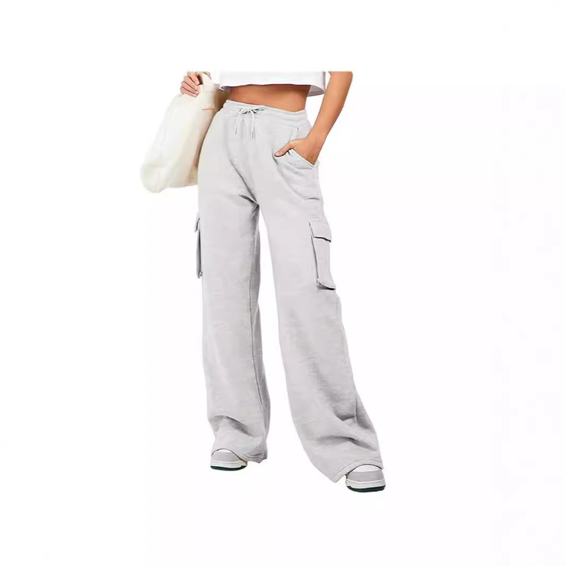 2026 Amazon Autumn and Winter New Independent Brand European and American Tiktok Solid Color Versatile Drawstring Sports Casual Pants