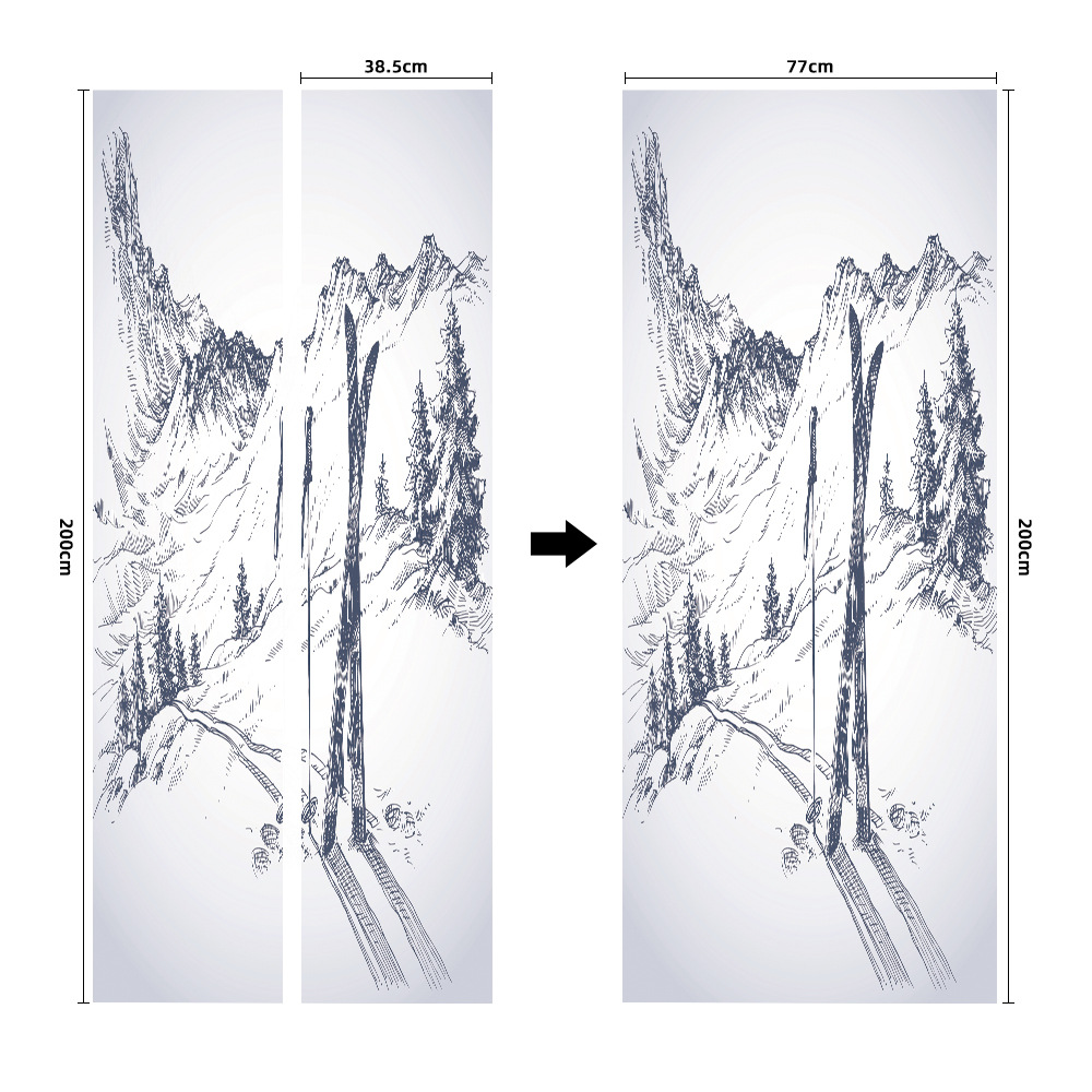 Pegatinas para puertas 3D respetuosas con el medio ambiente, autoadhesivos, fabricantes de origen al por mayor, patrones populares transfronterizos de alta definición, adhesivos para puertas impermeables, a prueba de aceite y antiincrustantes