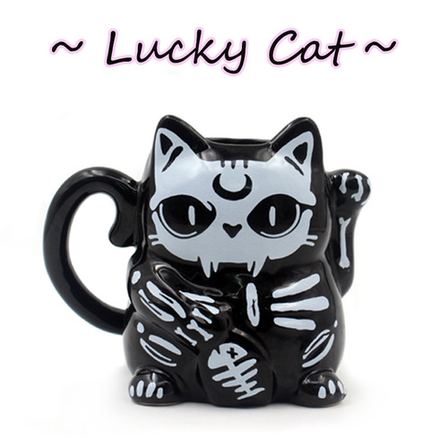 Halloween lucky cat mug for girls, cute creative ceramic cup, home water cup, office mugs