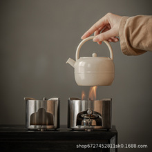 不周茶事小炉不锈钢炭炉可酒精蜡烛碳炉煮茶炉温茶炉保温底座小炉