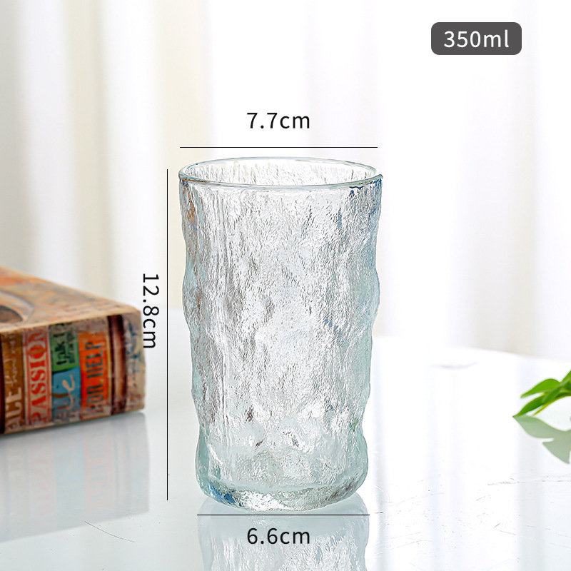 Taza de glaciar de vidrio simple taza de agua casera taza de jugo de cerveza transparente taza colorida taza de té de frutas