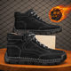 Cross-border Explosions plus size Men's Leather Boots Men's Fashion Handmade Stitch Ankle Boots Flat Lace-up Casual Shoes