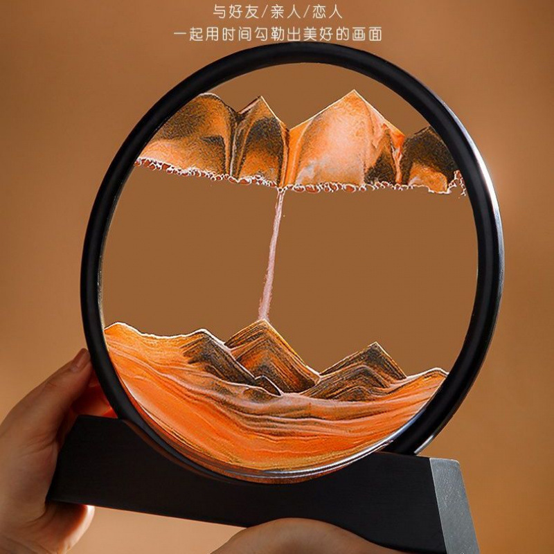 (2개) 창의적인 3D 퀵 샌드 페인팅 모래 시계 조명 럭셔리 장식 감압 거실 장식품 수공예 느낌 남자 친구와 소녀의 생일