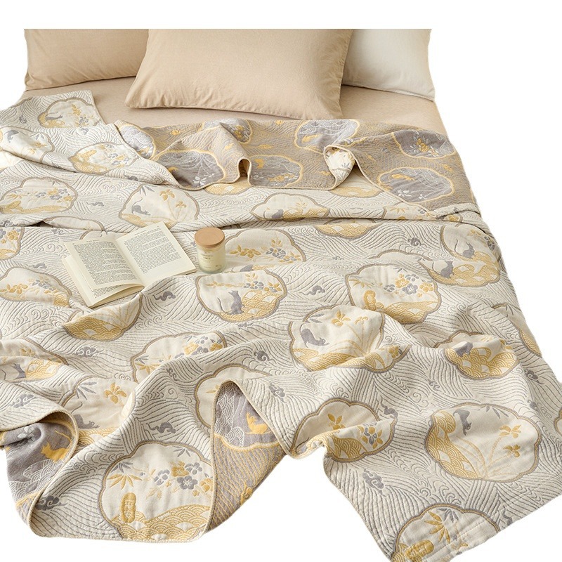 Blanket Air Conditioner Four-layer Towel Quilt Blanket Blanket Summer Blanket Cotton Gauze Class A Summer Cotton Nap Bed Cover