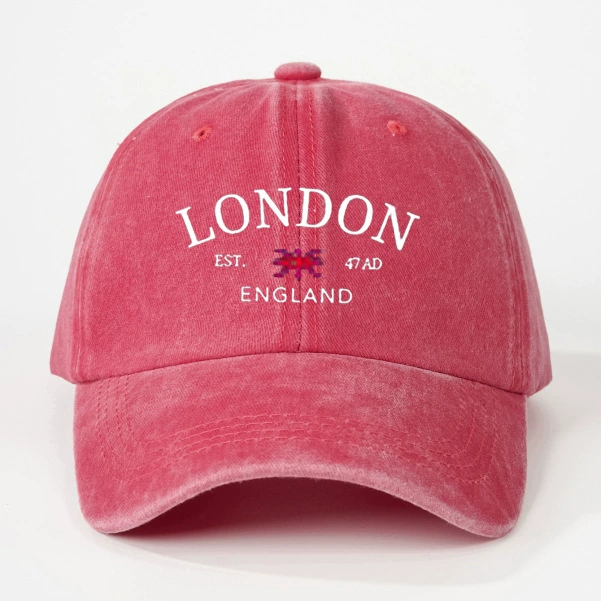 [1顶印刷 LONDON 水洗棒球帽户外可调节防晒休闲帽]