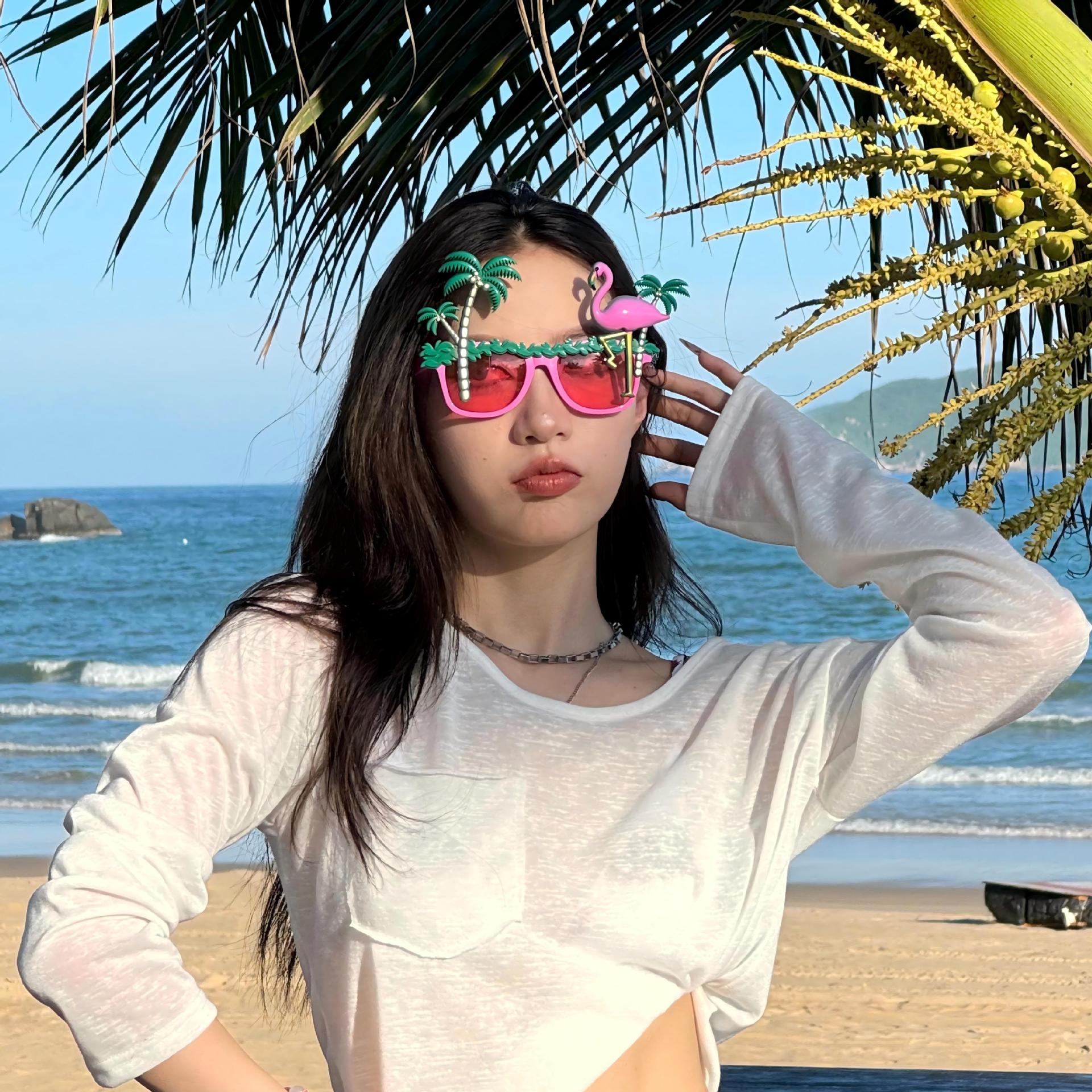 Gafas de Sol de Fiesta Hawaiana con Diseño de Flamenco ABS Decorativo para Playa image 4