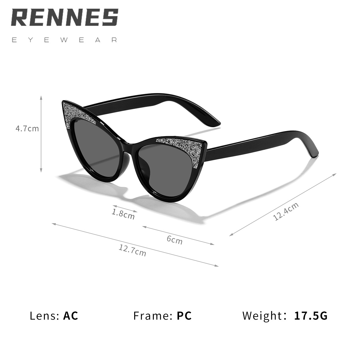 Nuevas gafas de sol de orejas de gato finas y brillantes para niños transfronterizos, color caramelo, gafas de sol al aire libre para bebés lindos