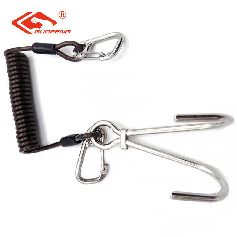 Fábrica de suministro directo de la cámara de seguridad de color acero inoxidable 304316 resorte telescópico acero inoxidable gancho de flujo de buceo