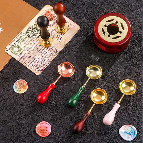 Retro fire paint seal special wax melting spoon creative metal spoon fire paint wax heating tool same day delivery