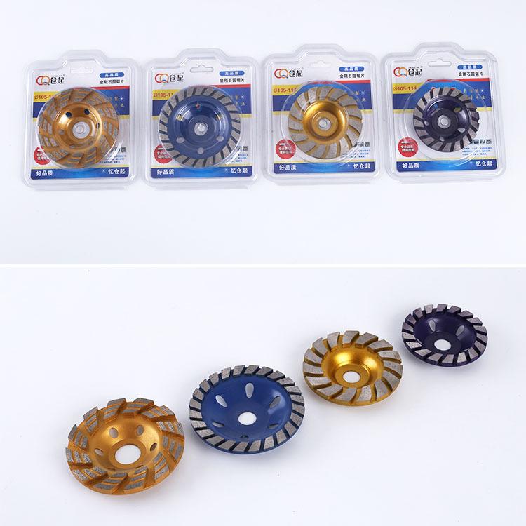 Diamante corrugado tazón de molienda y corte de la pieza amoladora angular Placa de molienda de piso 100mm cemento piedra tazón de hormigón pieza de molienda