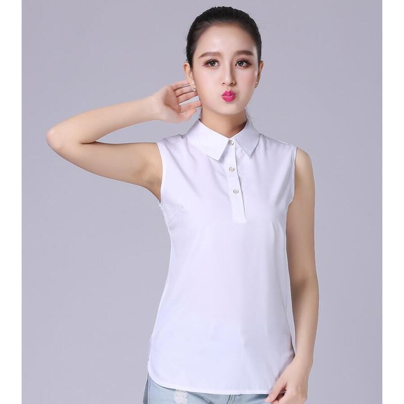 Spring and Autumn New Professional Base Shirt Solid Color White Fake Collar Decorative Inner Vest Women's Sleeveless Shirt