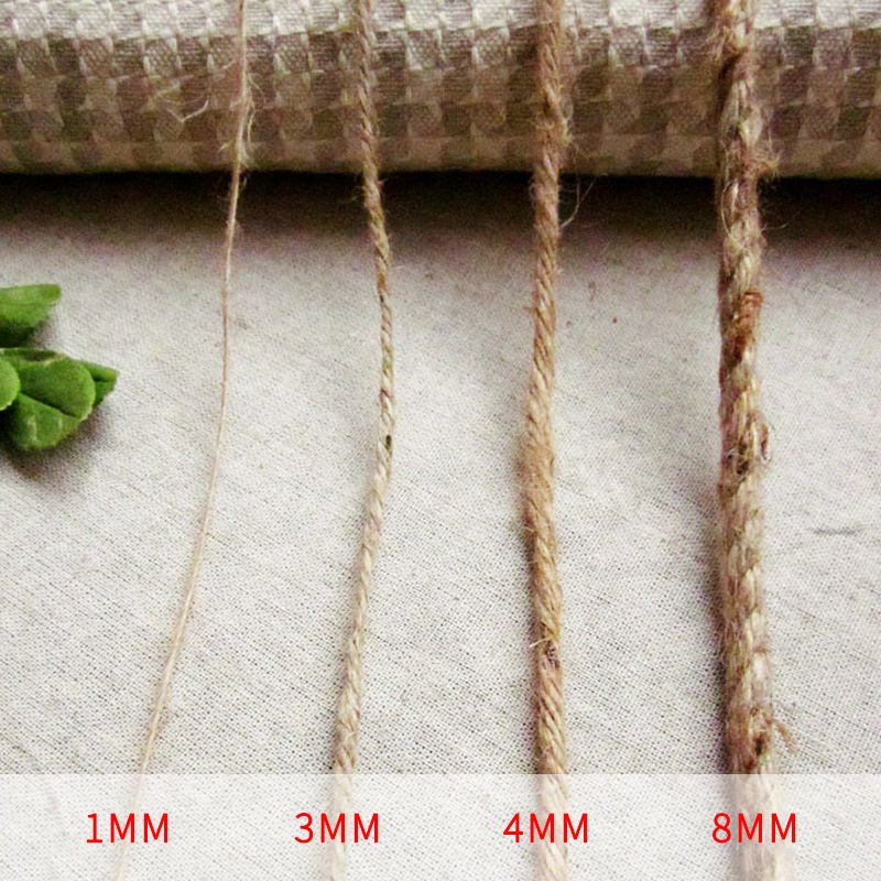 黄麻绳本色粗麻绳细麻绳牛皮卡吊牌直径1mm-8mm手工DIY照片绳1元