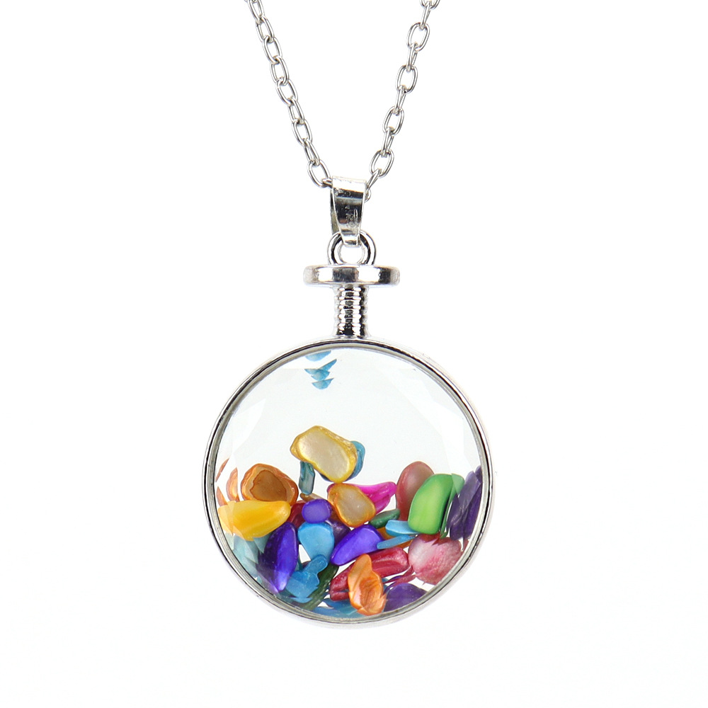 36g Weight Pendant Necklace Classification 1 Piece Quantity Holiday, Daily Occasion natural stone Material Round Pattern Women'S Gender Plating Design Ethnic Style Style Ethnic Style Round Natural Stone Pendant Necklace In Bulk 5
